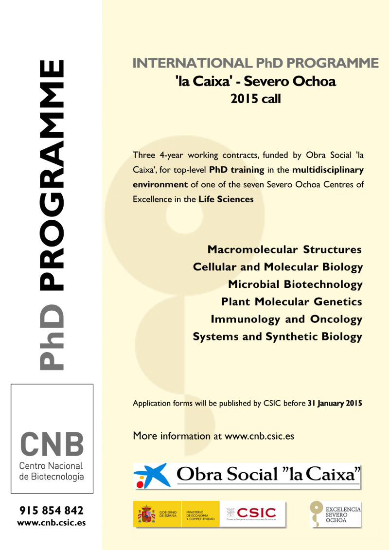 International PhD Fellowship Programme ‘la Caixa - Severo Ochoa’
