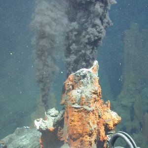 Chimenea de ventilación hidrotermal de aguas profundas de la cresta del Atlántico Medio, entorno donde se han descrito muchos nuevos genomas microbianos.