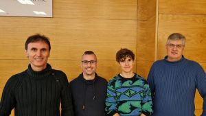 Los investigadores autores del trabajo (de izqda a drcha): Jorge Mira, Luís F. Seoane, Martín Saavedra e Alberto P. Muñuzuri 