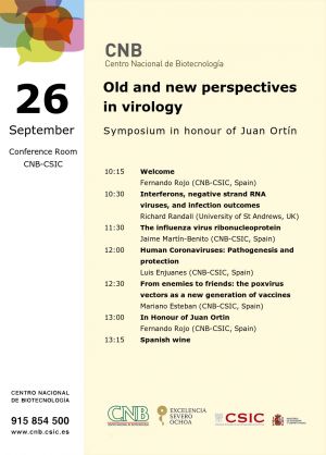 Symposium in honour of Juan Ortín (Monday, September 26)