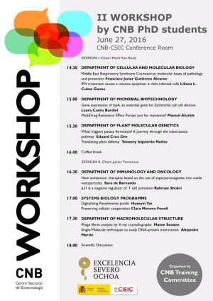 II Workshop by CNB PhD Students (monday 27 June)